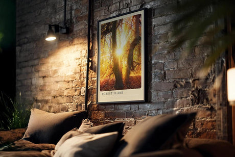 Paul Sinus Kunstdruck 40x60cm Forest Flare – Sonnenstrahlen im goldenen Herbstwald mit leuchtendem Laub