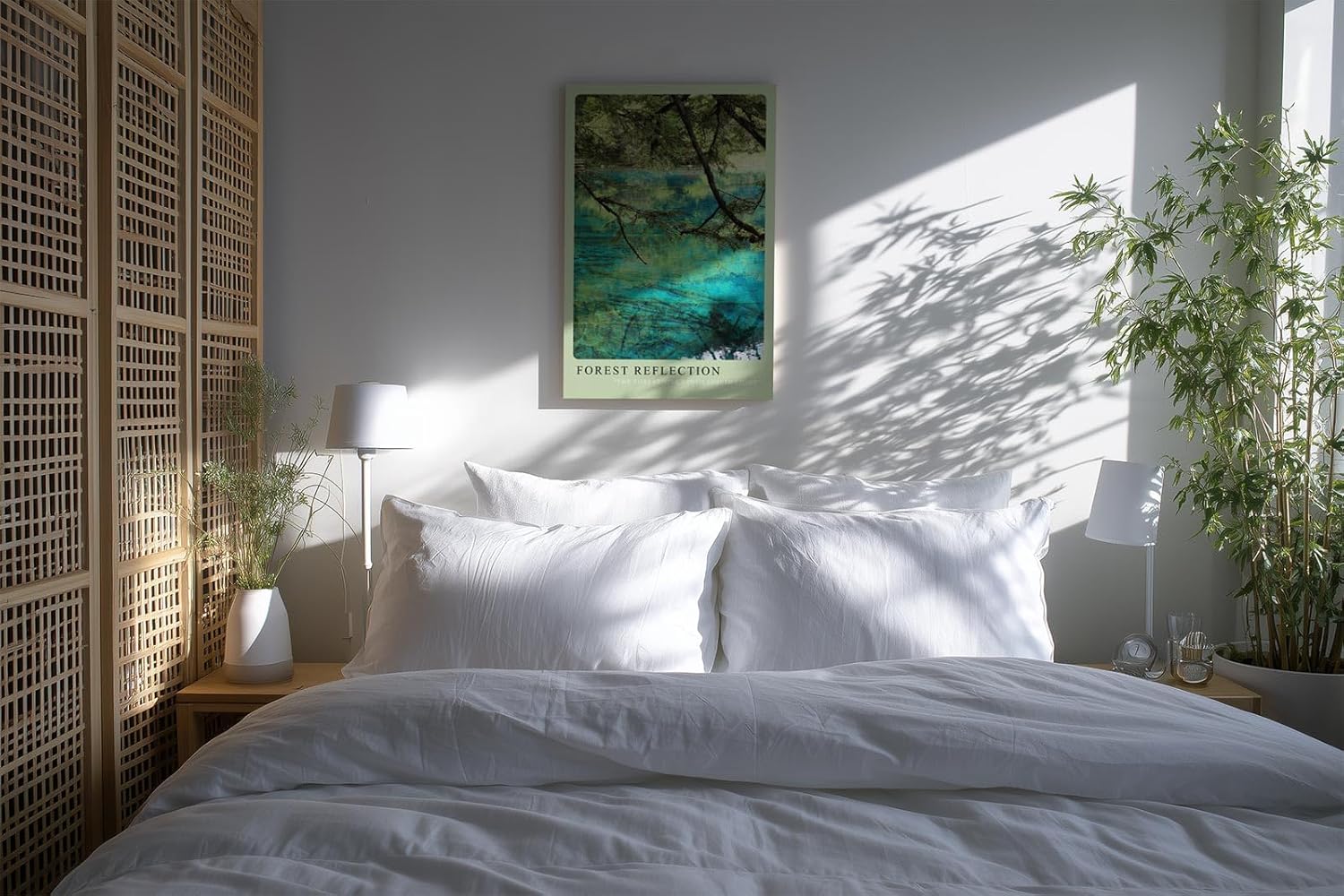 Paul Sinus Kunstdruck 40x60cm Forest Reflection Baumspiegelung im klaren Wasser mit türkisgrünem Schimmer