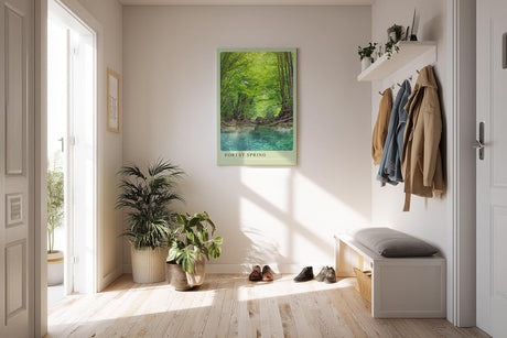 Paul Sinus Kunstdruck 40x60cm Forest Spring klarer Waldquell unter grünem Blätterdach in natürlichem Licht