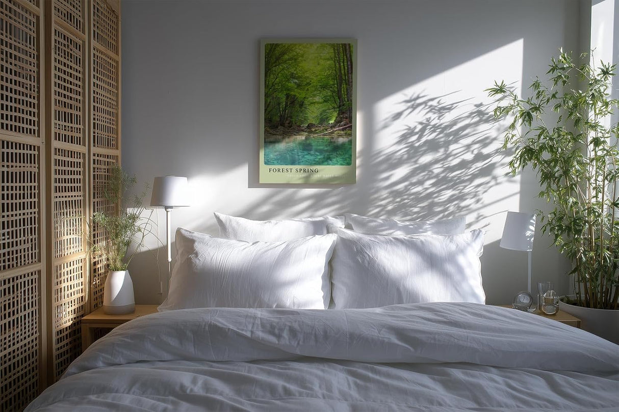 Paul Sinus Kunstdruck 40x60cm Forest Spring klarer Waldquell unter grünem Blätterdach in natürlichem Licht