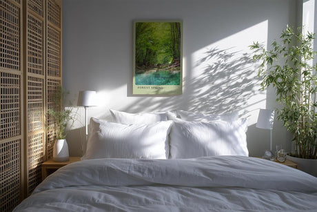 Paul Sinus Kunstdruck 40x60cm Forest Spring klarer Waldquell unter grünem Blätterdach in natürlichem Licht