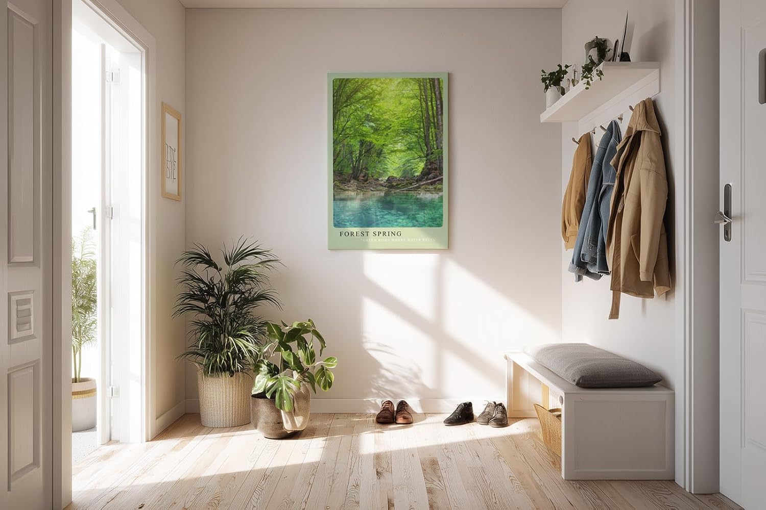 Paul Sinus Kunstdruck 40x60cm Forest Spring klarer Waldquell unter grünem Blätterdach in natürlichem Licht