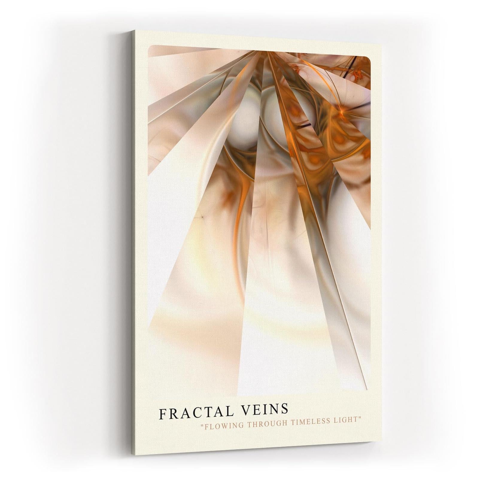 Paul Sinus Kunstdruck 40x60cm Fractal Veins – Abstrakte Lichtstruktur in Bronze und Weiß mit futuristischer Tiefe und Dynamik