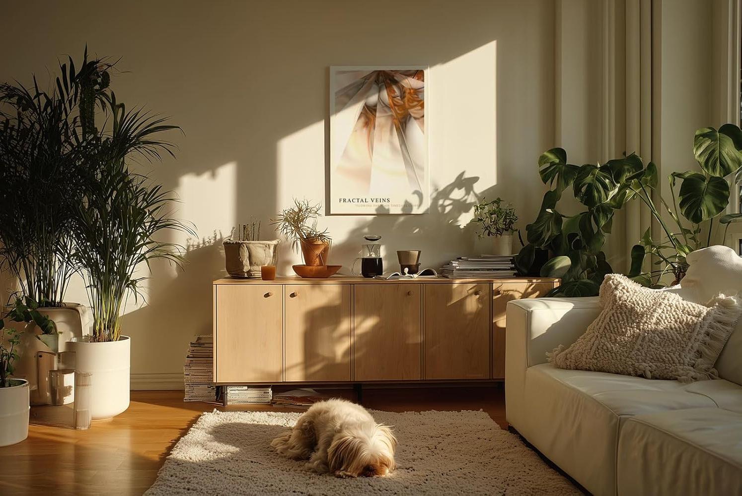 Paul Sinus Kunstdruck 40x60cm Fractal Veins – Abstrakte Lichtstruktur in Bronze und Weiß mit futuristischer Tiefe und Dynamik