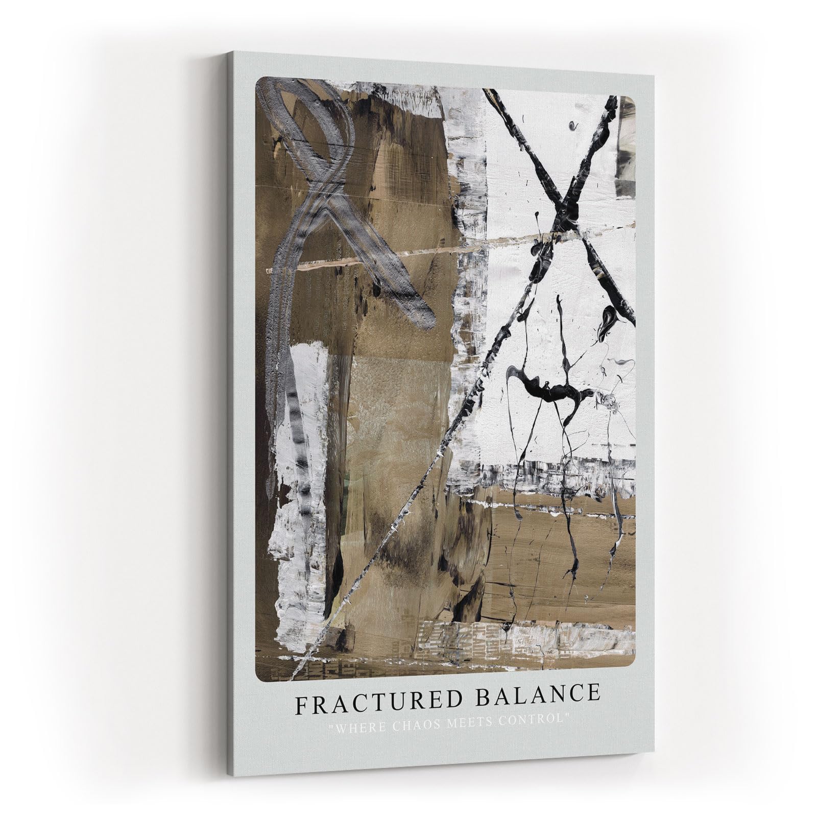 Paul Sinus Kunstdruck 40x60cm Fractured Balance mit dynamischem Schwarz-Weiß-Kontrast und Struktur