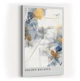 Paul Sinus Kunstdruck 40x60cm Golden Balance – Abstraktes Kunstwerk in Gold, Grau und Weiß als harmonische Komposition