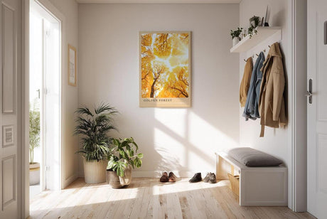 Paul Sinus Kunstdruck 40x60cm Golden Forest – herbstlicher Laubwald im goldenen Sonnenlicht
