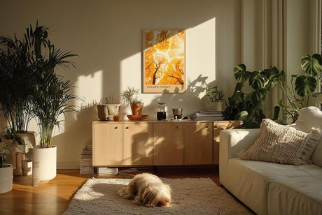 Paul Sinus Kunstdruck 40x60cm Golden Forest – herbstlicher Laubwald im goldenen Sonnenlicht