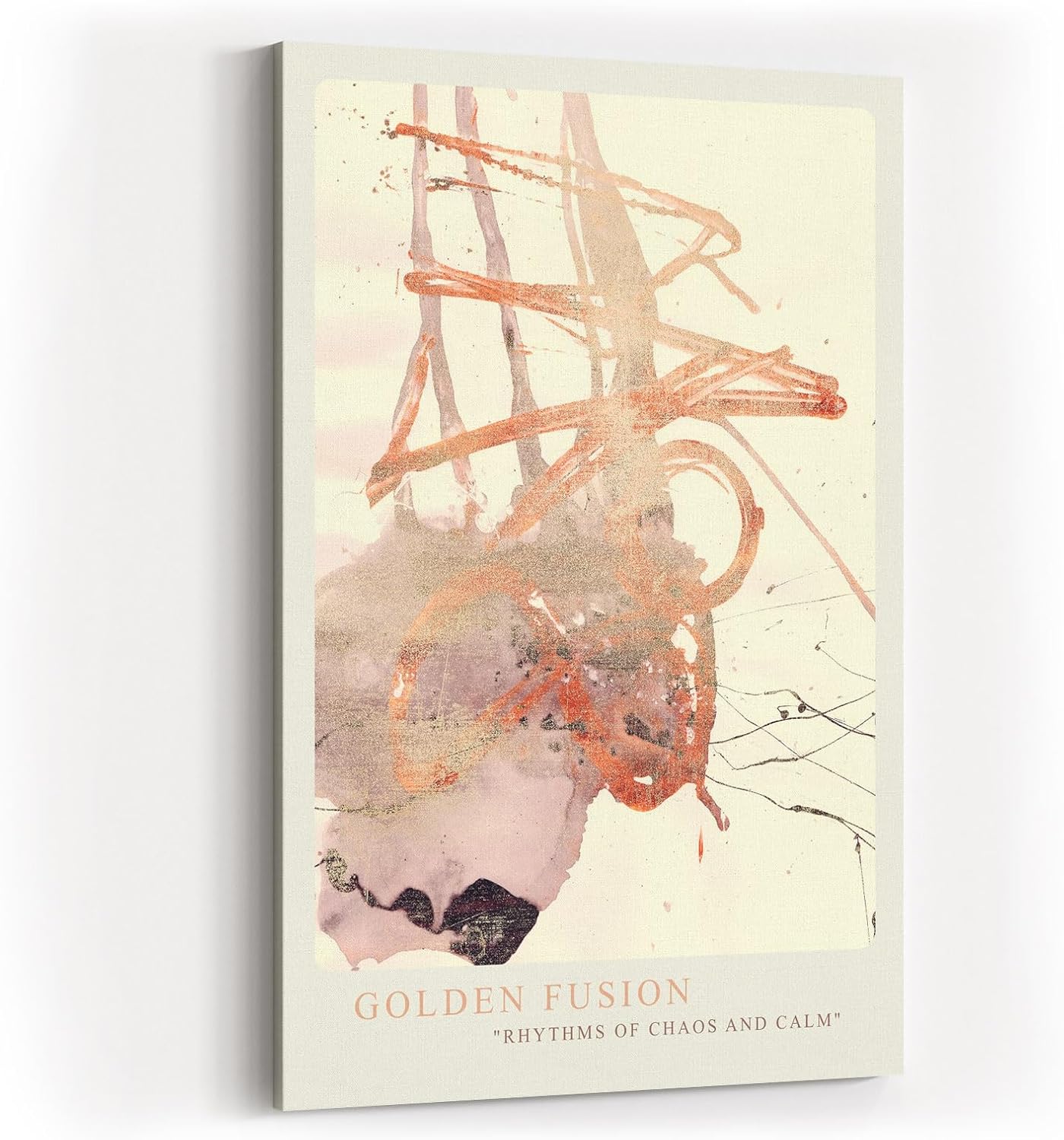 Paul Sinus Kunstdruck 40x60cm Golden Fusion mit abstrakter Komposition aus Gold und zarten Tönen