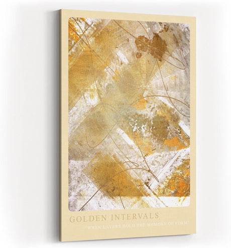 Paul Sinus Kunstdruck 40x60cm Golden Intervals Gold Struktur Weiß Abstrakt Eleganz Schichten
