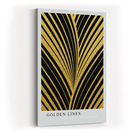 Paul Sinus Kunstdruck 40x60cm Golden Lines – Art-Déco-Design mit goldener Struktur auf Schwarz