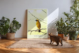 Paul Sinus Kunstdruck 40x60cm Golden Perch mit gelbem Singvogel auf Ast vor hellem Hintergrund