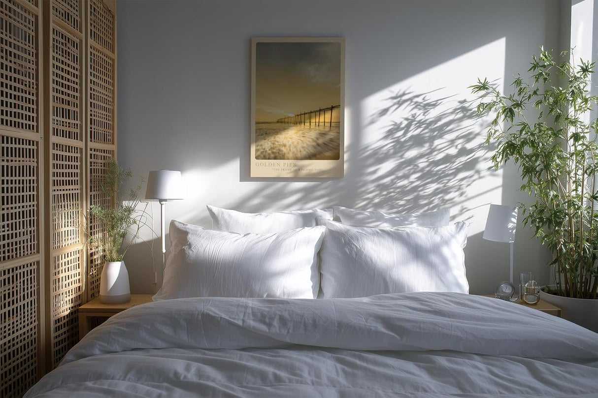 Paul Sinus Kunstdruck 40x60cm Golden Pier Steg im goldenen Licht The Frame of a Fading Day