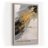 Paul Sinus Kunstdruck 40x60cm Golden Stroke – Ausdrucksstarke goldene Pinselstruktur auf abstrakter Textur in Schwarz-Weiß