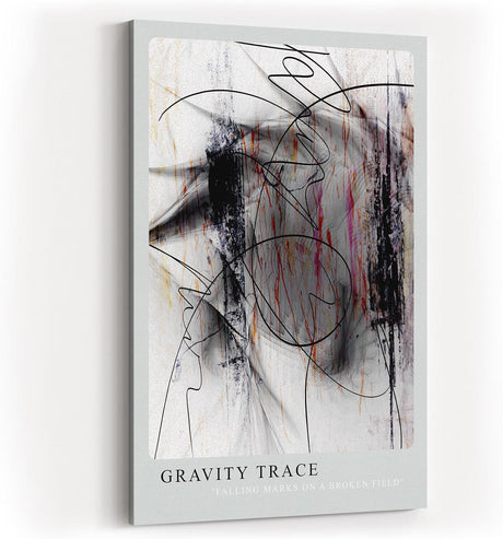 Paul Sinus Kunstdruck 40x60cm Gravity Trace Schwarz Weiß Linie Fall Struktur Abstrakt Bewegung