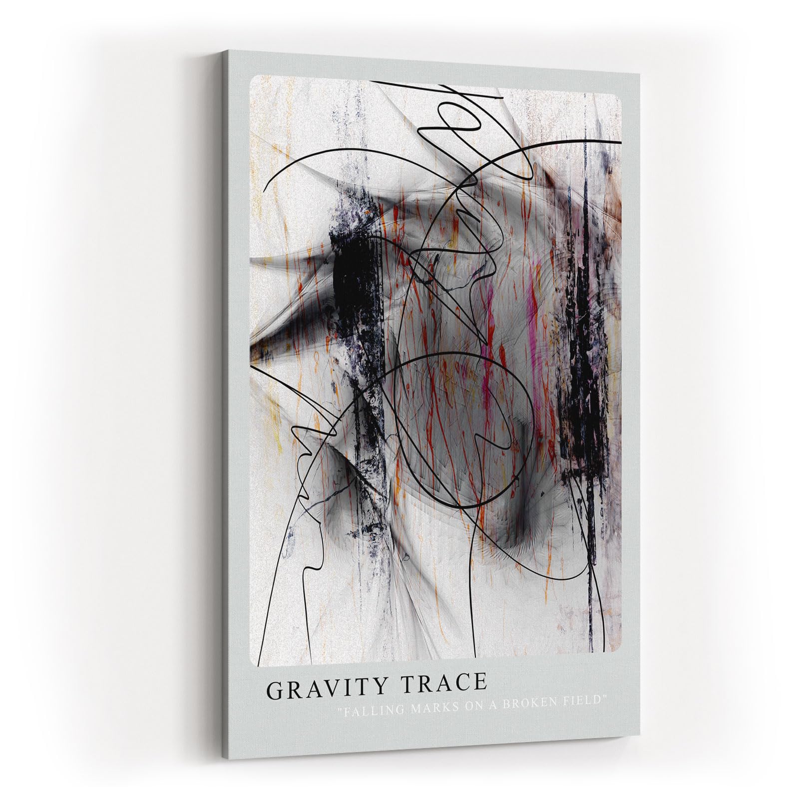 Paul Sinus Kunstdruck 40x60cm Gravity Trace Schwarz Weiß Linie Fall Struktur Abstrakt Bewegung