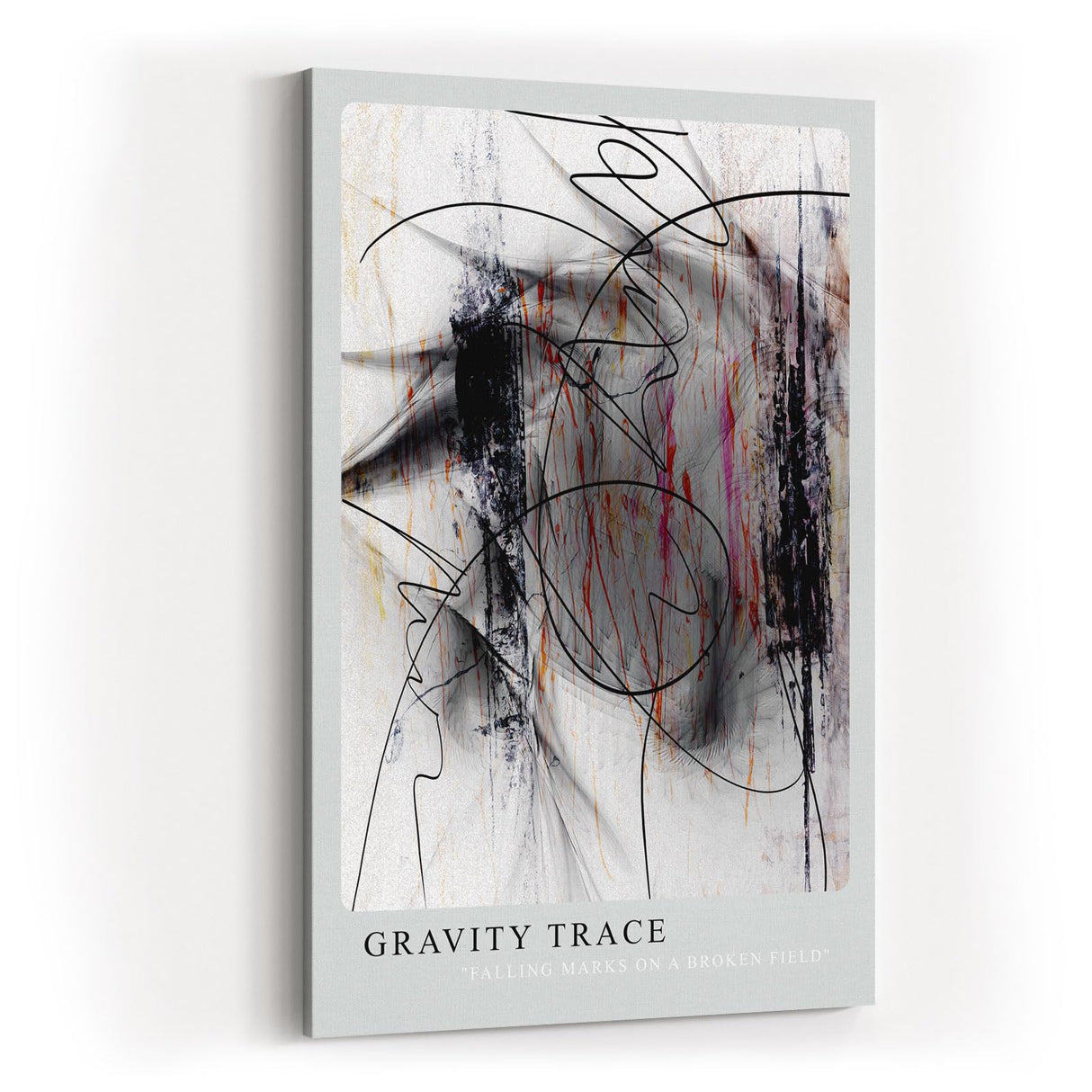 Paul Sinus Kunstdruck 40x60cm Gravity Trace Schwarz Weiß Linie Fall Struktur Abstrakt Bewegung
