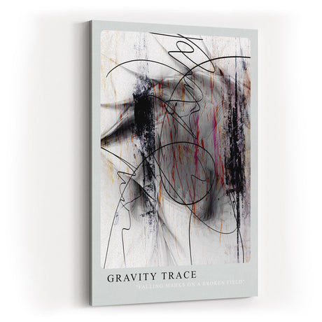 Paul Sinus Kunstdruck 40x60cm Gravity Trace Schwarz Weiß Linie Fall Struktur Abstrakt Bewegung