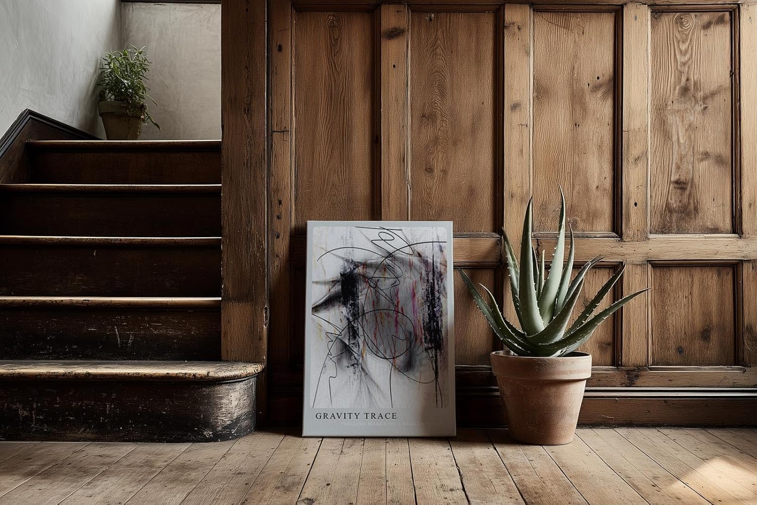 Paul Sinus Kunstdruck 40x60cm Gravity Trace Schwarz Weiß Linie Fall Struktur Abstrakt Bewegung