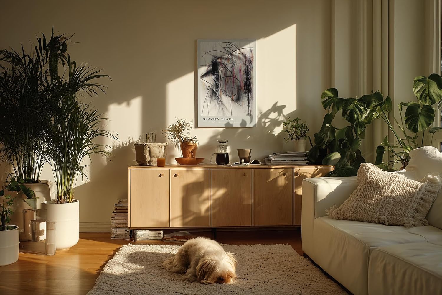 Paul Sinus Kunstdruck 40x60cm Gravity Trace Schwarz Weiß Linie Fall Struktur Abstrakt Bewegung