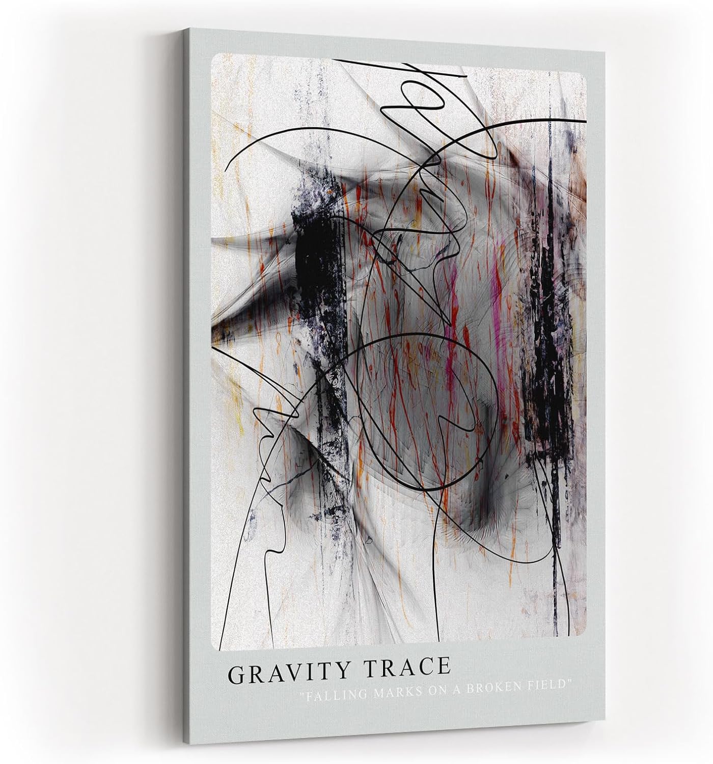 Paul Sinus Kunstdruck 40x60cm Gravity Trace Schwarz Weiß Linie Fall Struktur Abstrakt Bewegung