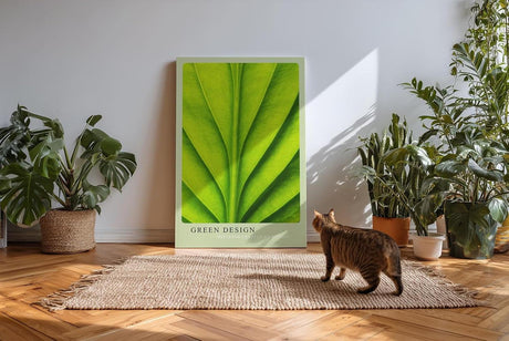 Paul Sinus Kunstdruck 40x60cm Green Design mit Makroaufnahme eines grünen Blattes