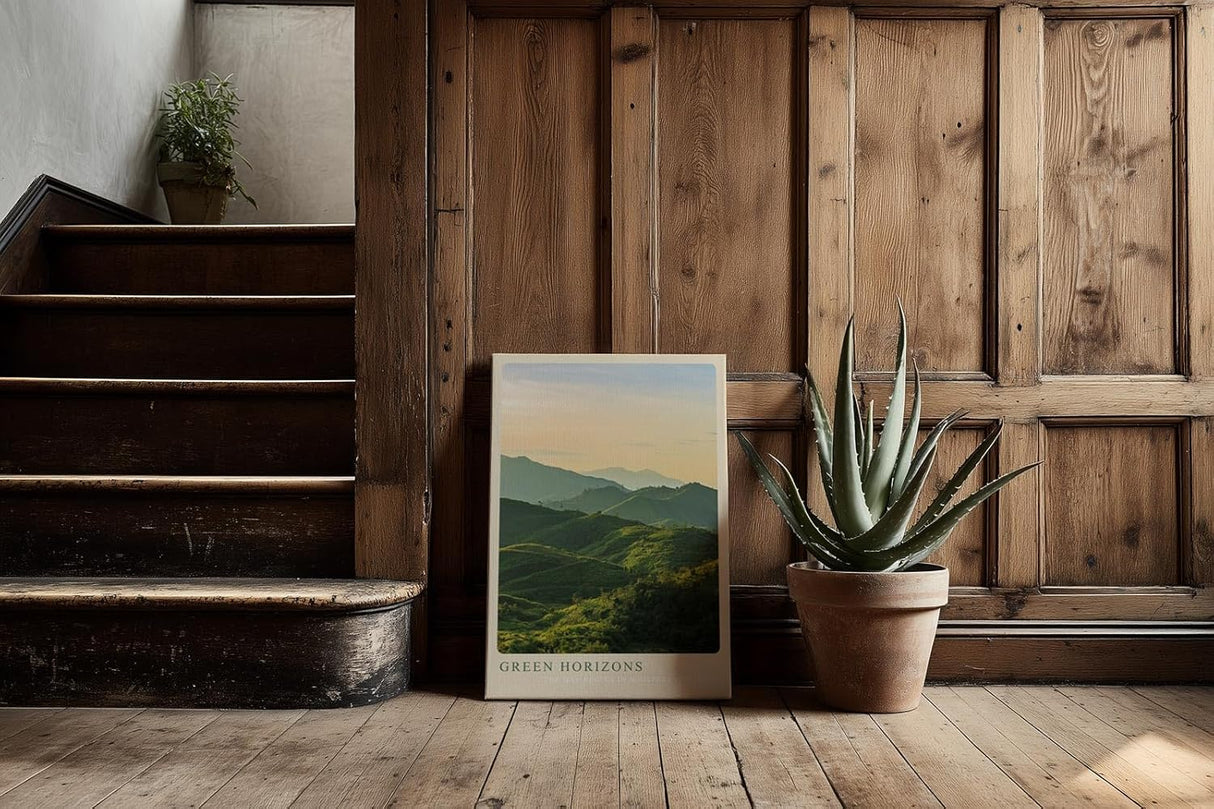 Paul Sinus Kunstdruck 40x60cm Green Horizons Hügel Sonnenaufgang Morgenstimmung Natur Lichtstimmung