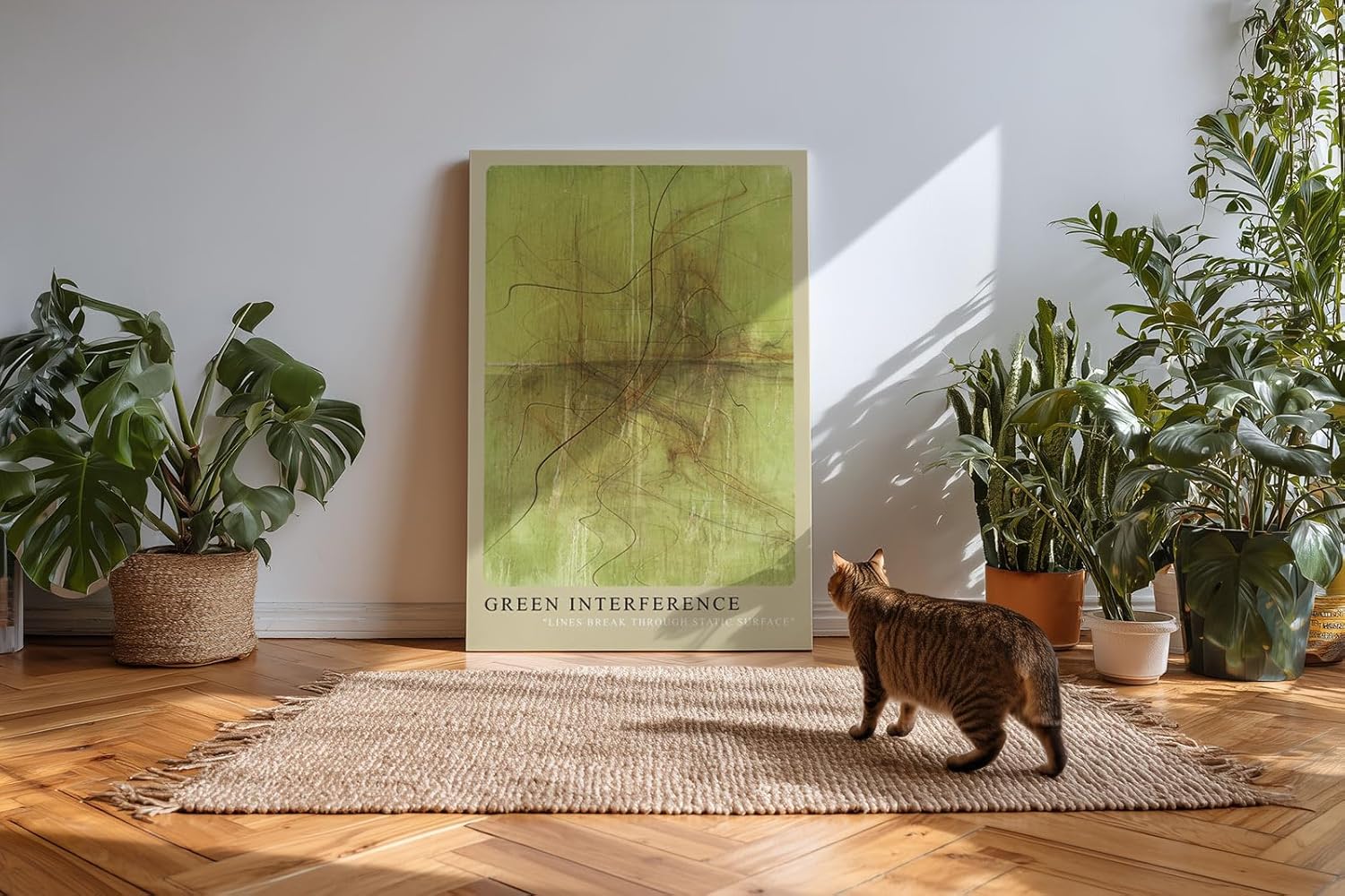 Paul Sinus Kunstdruck 40x60cm Green Interference Linien durchbrechen die grüne Stille