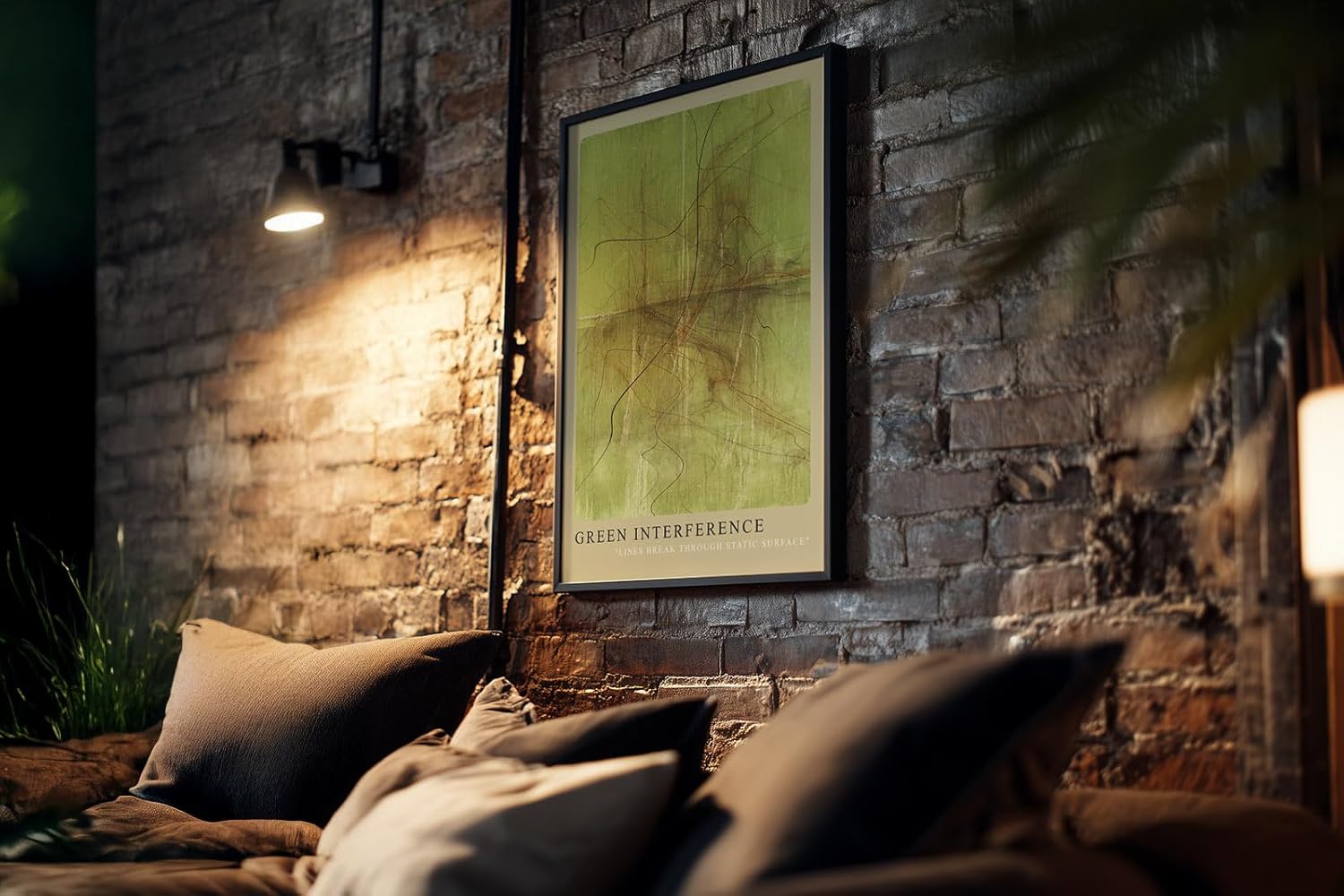 Paul Sinus Kunstdruck 40x60cm Green Interference Linien durchbrechen die grüne Stille