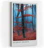 Paul Sinus Kunstdruck 40x60cm Herbst Wald Nebel Rot Bäume Stille Natur Scarlet Silence