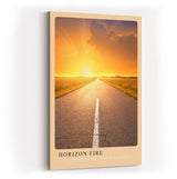 Paul Sinus Kunstdruck 40x60cm Horizon Fire – endlose Straße im goldenen Sonnenuntergang