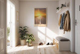 Paul Sinus Kunstdruck 40x60cm Horizon Fire – endlose Straße im goldenen Sonnenuntergang