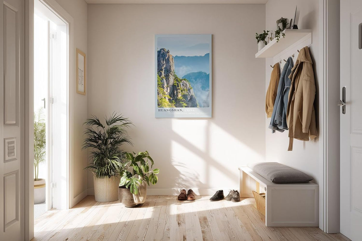 Paul Sinus Kunstdruck 40x60cm Huangshan China mit mystischer Gebirgslandschaft über Wolkenmeeren