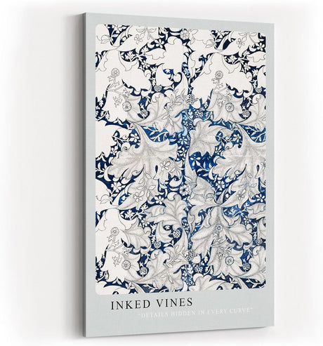 Paul Sinus Kunstdruck 40x60cm Inked Vines kunstvolles Rankenmotiv in Tintenoptik mit feinen Schraffuren und Tiefenwirkung