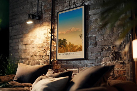 Paul Sinus Kunstdruck 40x60cm Kangchenjunga Bergkette – Himalaya-Gipfel im goldenen Morgenlicht