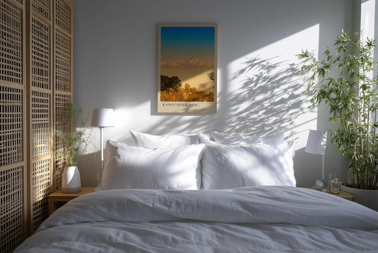 Paul Sinus Kunstdruck 40x60cm Kangchenjunga Bergkette – Himalaya-Gipfel im goldenen Morgenlicht