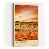 Paul Sinus Kunstdruck 40x60cm Kata Tjuta Australien Rotes Outback mit spektakulärem Abendhimmel