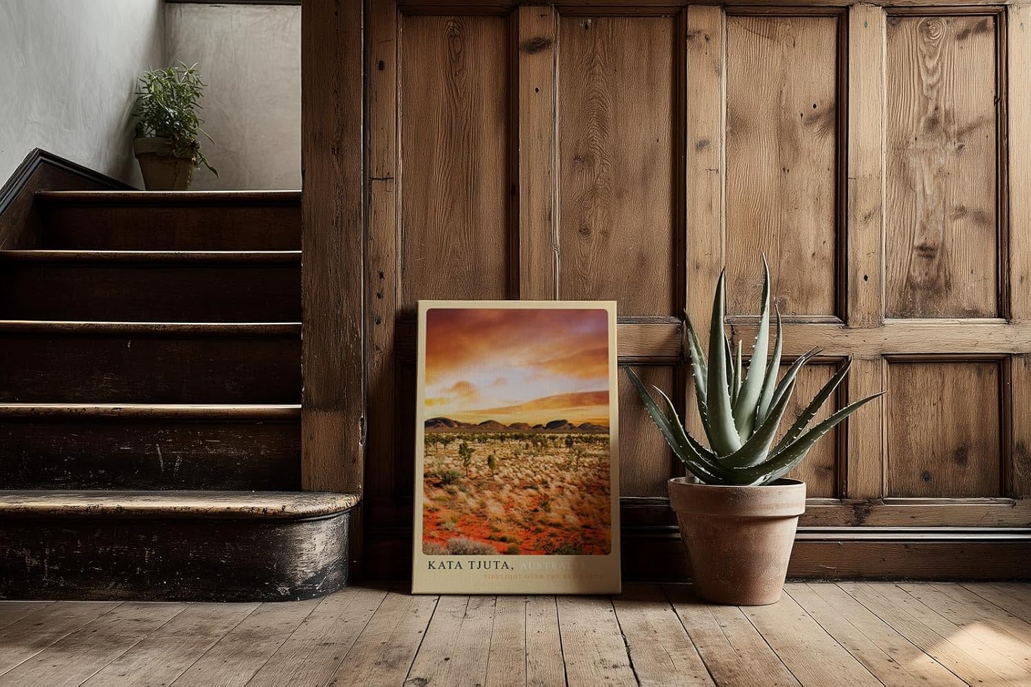 Paul Sinus Kunstdruck 40x60cm Kata Tjuta Australien Rotes Outback mit spektakulärem Abendhimmel