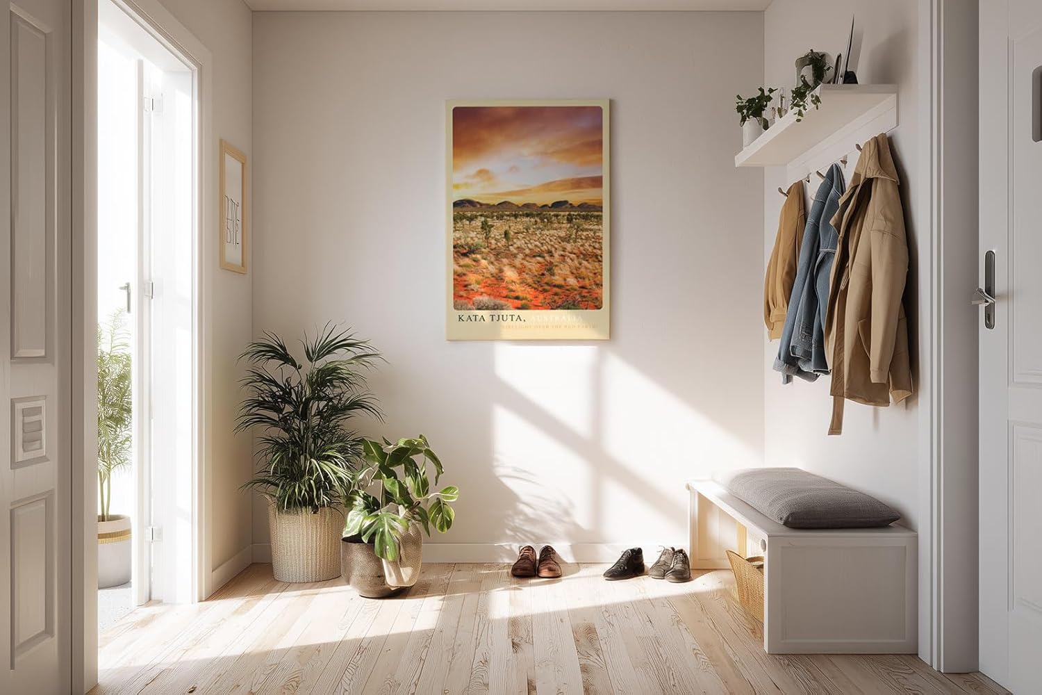 Paul Sinus Kunstdruck 40x60cm Kata Tjuta Australien Rotes Outback mit spektakulärem Abendhimmel