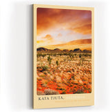 Paul Sinus Kunstdruck 40x60cm Kata Tjuta Australien Rotes Outback mit spektakulärem Abendhimmel