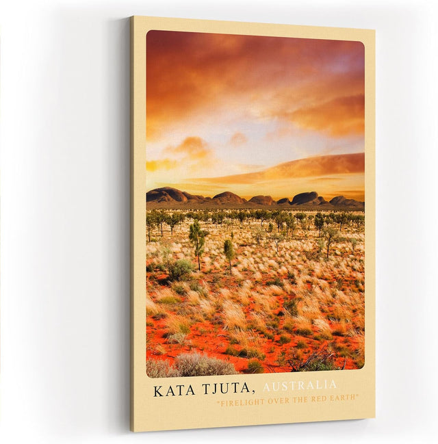 Paul Sinus Kunstdruck 40x60cm Kata Tjuta Australien Rotes Outback mit spektakulärem Abendhimmel