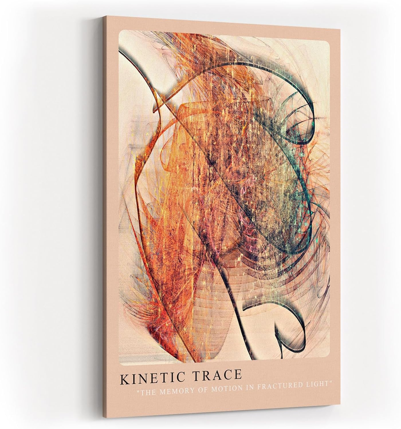 Paul Sinus Kunstdruck 40x60cm Kinetic Trace Bewegung Linien Orange Energie Fragment Licht