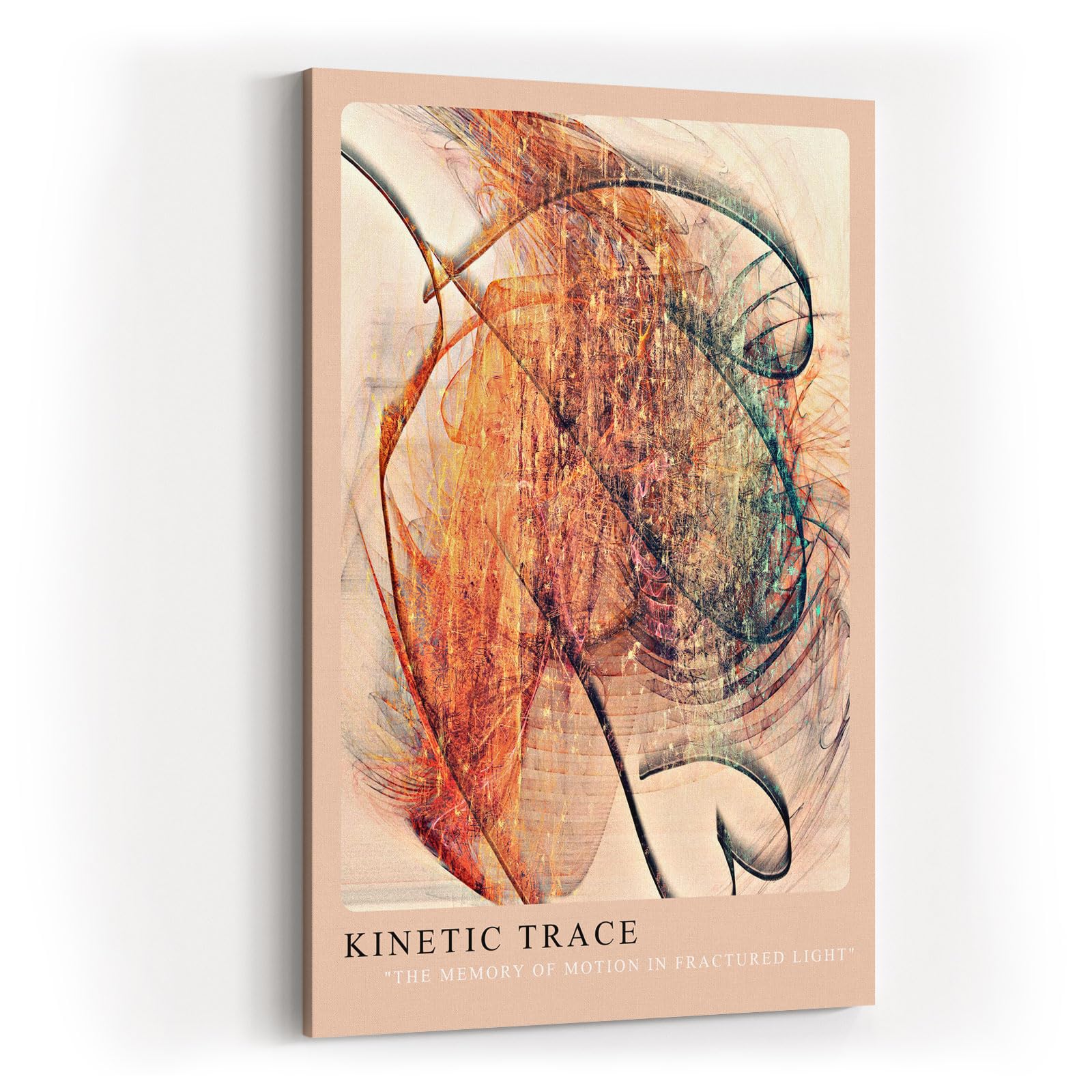 Paul Sinus Kunstdruck 40x60cm Kinetic Trace Bewegung Linien Orange Energie Fragment Licht