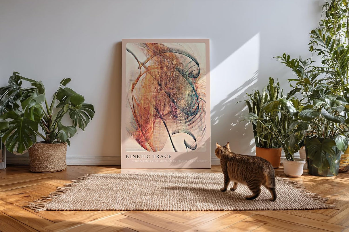 Paul Sinus Kunstdruck 40x60cm Kinetic Trace Bewegung Linien Orange Energie Fragment Licht