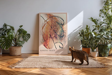 Paul Sinus Kunstdruck 40x60cm Kinetic Trace Bewegung Linien Orange Energie Fragment Licht