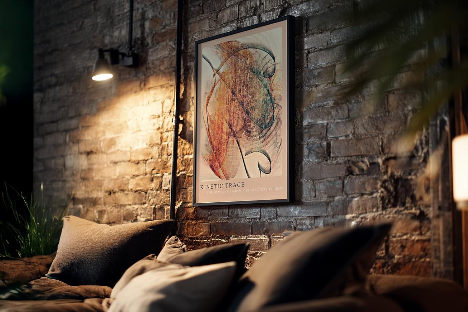 Paul Sinus Kunstdruck 40x60cm Kinetic Trace Bewegung Linien Orange Energie Fragment Licht