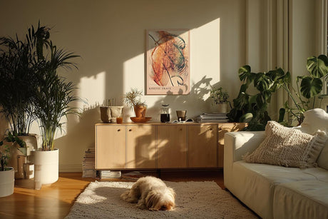Paul Sinus Kunstdruck 40x60cm Kinetic Trace Bewegung Linien Orange Energie Fragment Licht