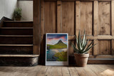 Paul Sinus Kunstdruck 40x60cm Kirkjufell – Magischer Berg im Licht Islands mit Flusslauf im Vordergrund