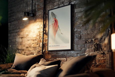 Paul Sinus Kunstdruck 40x60cm Koi Elegance japanische Tuschmalerei mit Koi-Fischen in zarter Harmonie