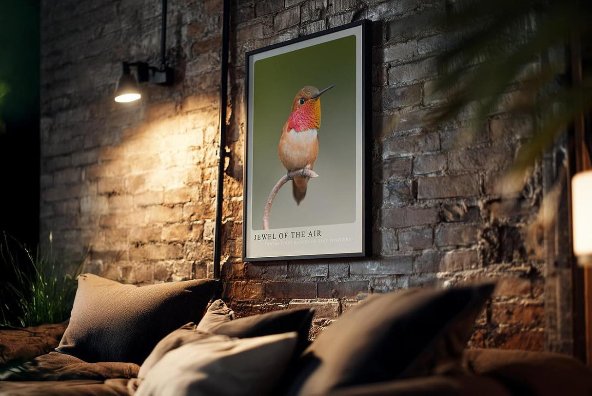 Paul Sinus Kunstdruck 40x60cm Kolibri mit schimmerndem Gefieder – Lichtspiel auf zarten Federn in Perfektion